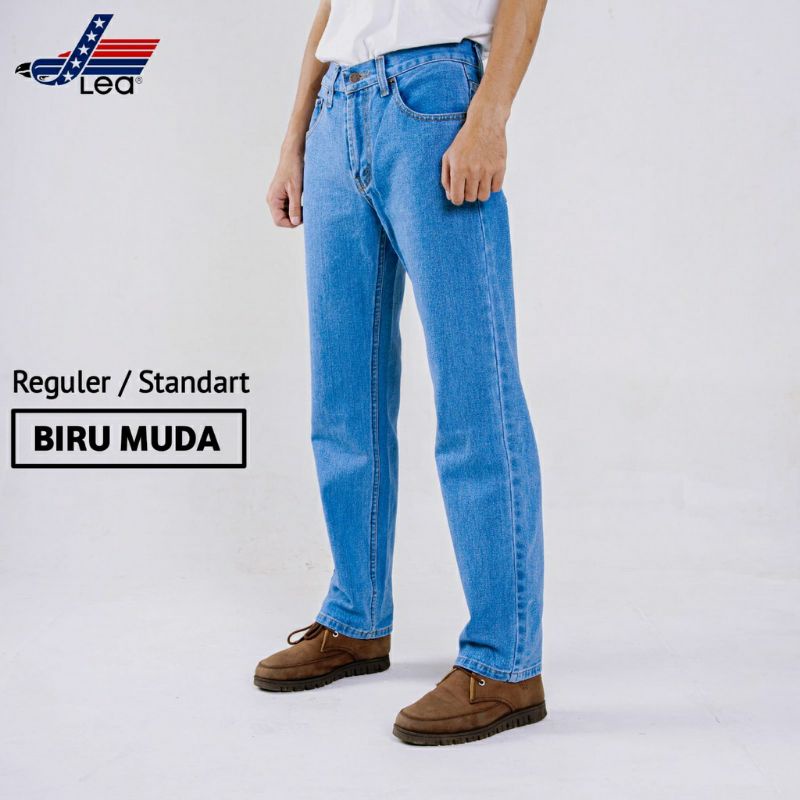 Celana Jeans lea 606 Reguler Fit Biru Muda biru Classik hitam garmen