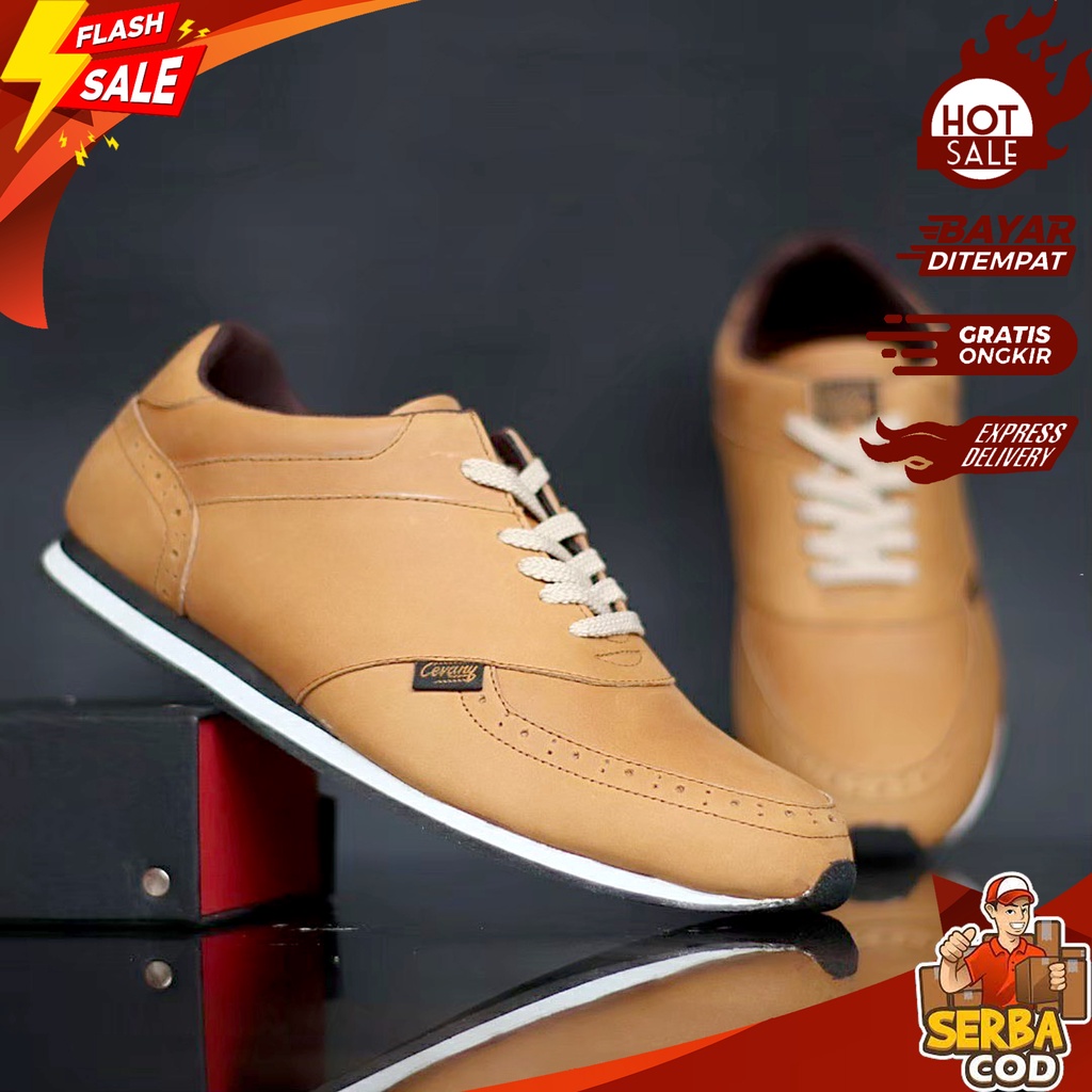 EXTREME_CORPS - Sepatu Casual Sneaker Unisex Sporty Bahan Asli Kulit Sapi Premium 100% Original - Se