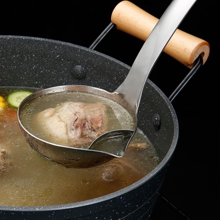 New Stock--AZ Centong Sayur Stainless Penyaring Minyak Lemak-Centong Pisah Minyak