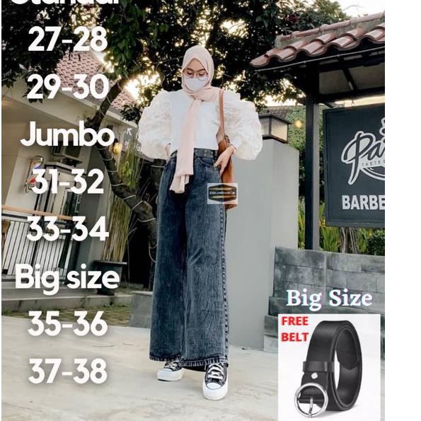 Terbaru Highwaist Kulot Jeans Premium Jumbo Big Size /JUMBO KULOT BOYFRIEND JEANS SIZE 27-38 / CELAN