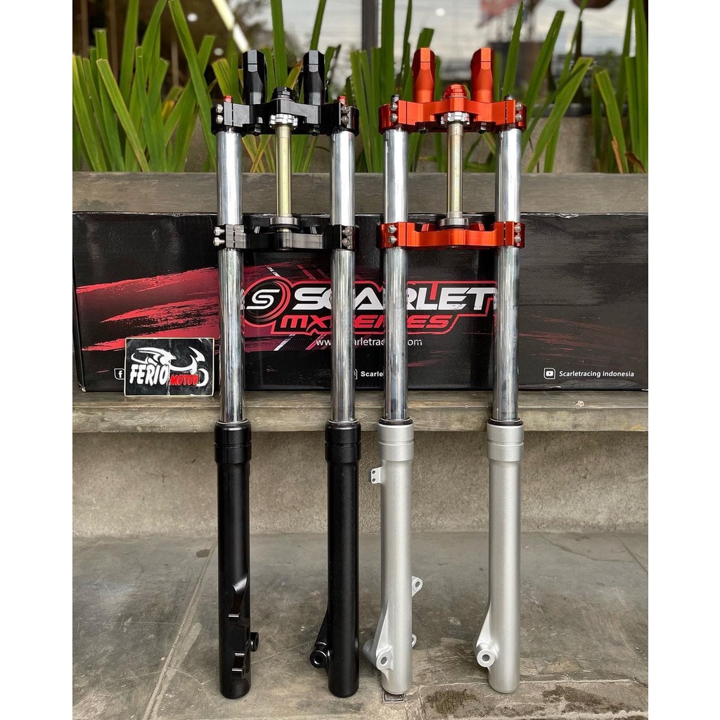 Shock Upside Down Depan Tele Scopic Scarlet Preload Adjuster As 41mm KLX 150 Dtarcker