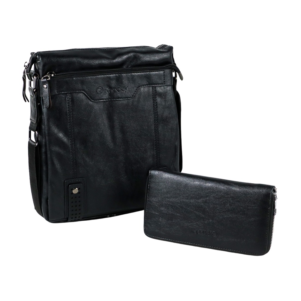 Tas Selempang Messenger Crossbody Pria XDFB01BK dengan Dompet - Black