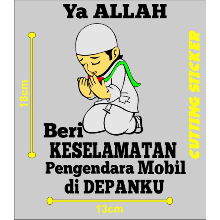 stiker cutting sticker variasi orang mendo'akan buat dibelakang bodi mobil