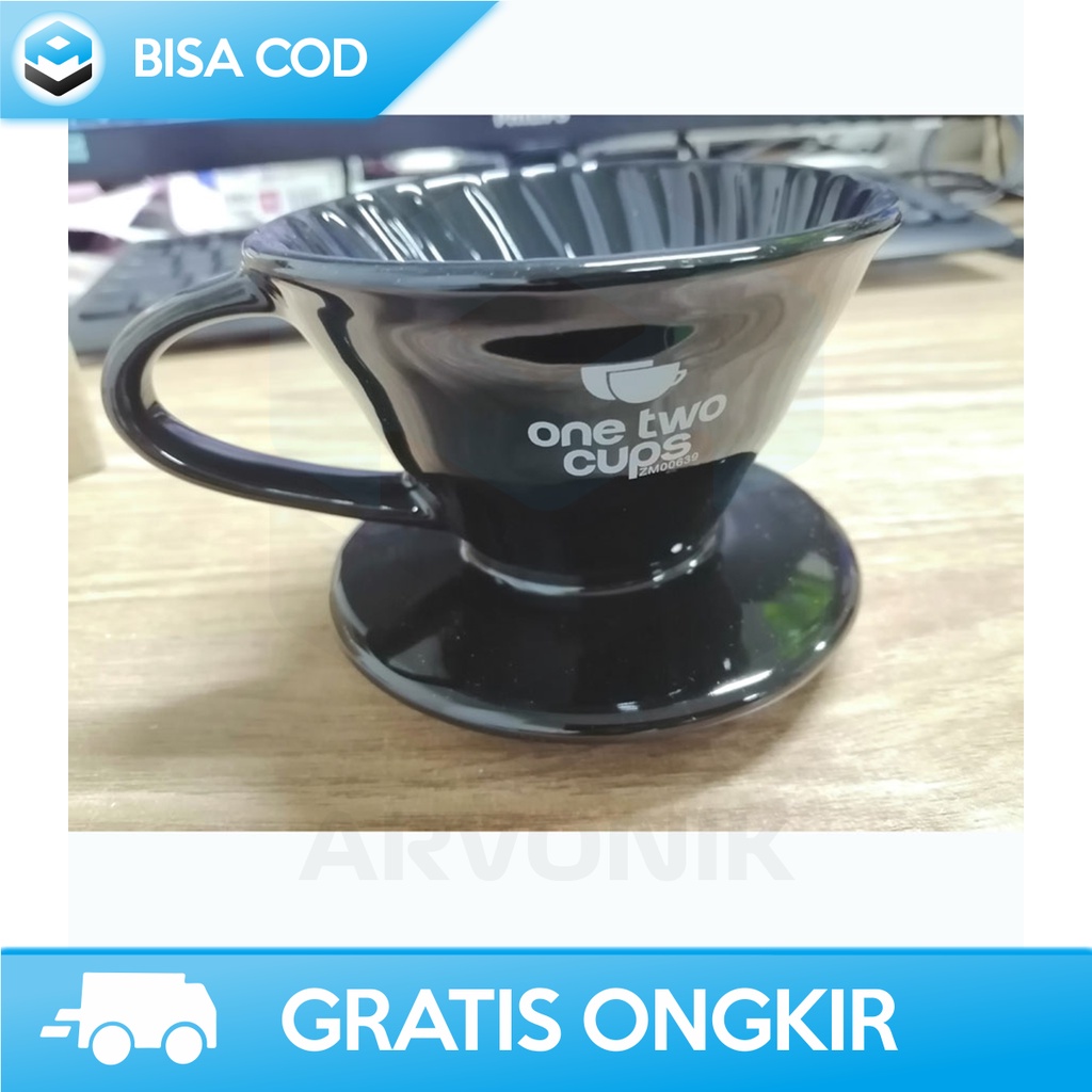 FILTER PENYARING KOPI V60 ORIGINAL ONETWOCUPS ZM00639 BLACK WHITE