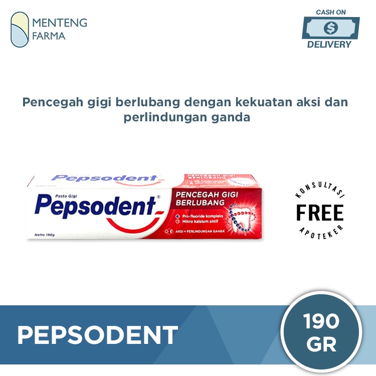 Pepsodent Pencegah Gigi Berlubang 190 Gr - Pasta Gigi dengan Perlindungan Mikro Kalsium