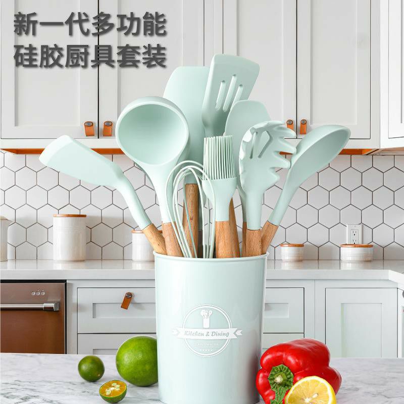 Silikon Spatula Silicone Sodet Alat Masak Set 12pcs Spatula Steak Clip Set Oil Brush