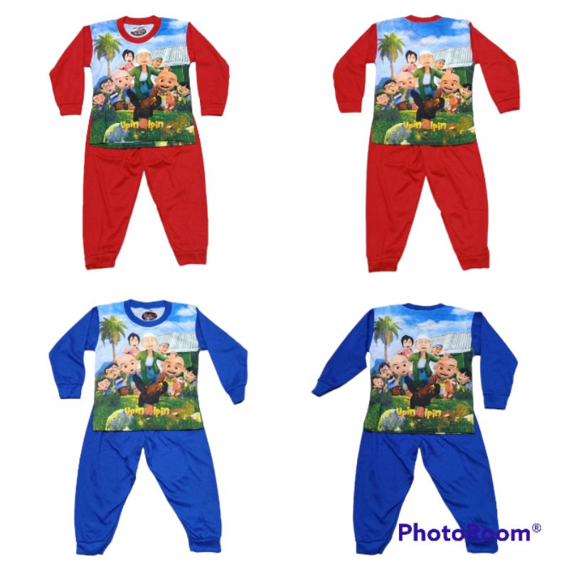 Setelan Anak lengan panjang gambar Upin Ipin L XL XXL