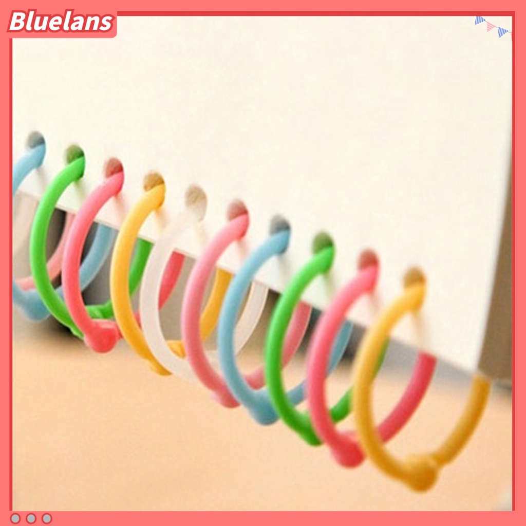 30 Pcs Alat Holder Cincin Pengikat Lubang Coil Binder Bahan Plastik Warna Permen Untuk Loose Leaf