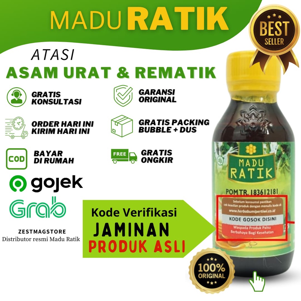 BEST SELLER MADU RATIK ORI ATASI KEBAS KESEMUTAN KRAM ASAM URAT NYERI SENDI SAKIT OTOT PINGGANG REMATIK ENCOK SAKIT LUTUT