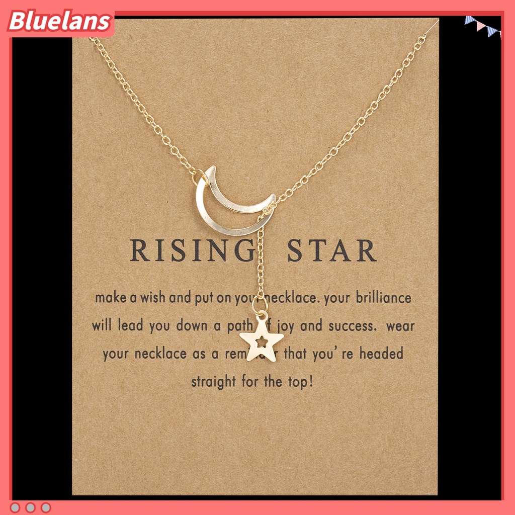 Kalung Rantai Bentuk Bulan Aksen Mutiara Imitasi Bahan Stainless Untuk Wanita