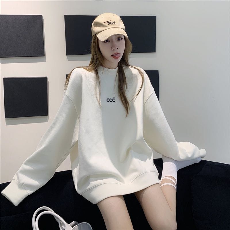 Sweater Wanita | CCC Basic Sweater Oblong Wanita Oversize | Sweater Korean Style Outfit korean