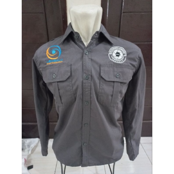 Kemeja tactical + bordir / kemeja outdoor / kemeja lapangan