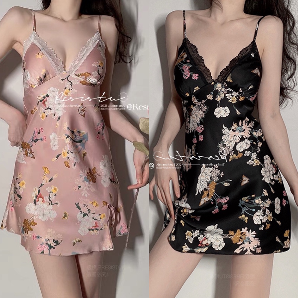 Dress Sexy French Sweet Import Pink Hitam Cute Dress Murah Wanita Mini Seksi Pink Black