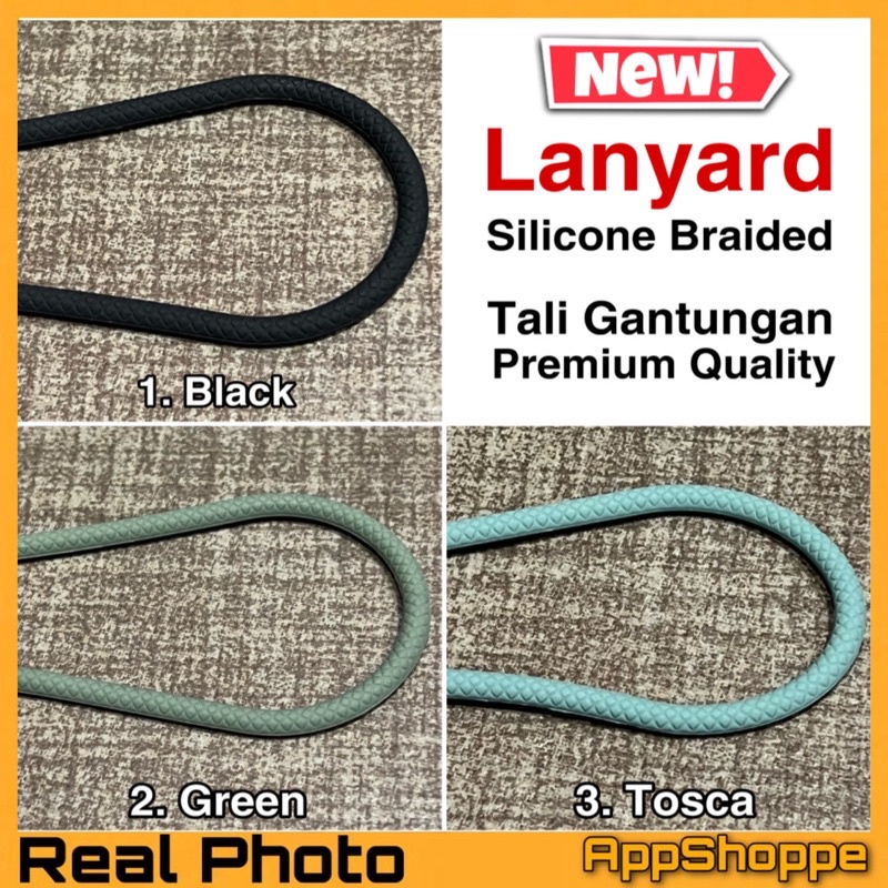 Lanyard Soft Silicone Braided PREMIUM QUALITY TALI GANTUNGAN HP