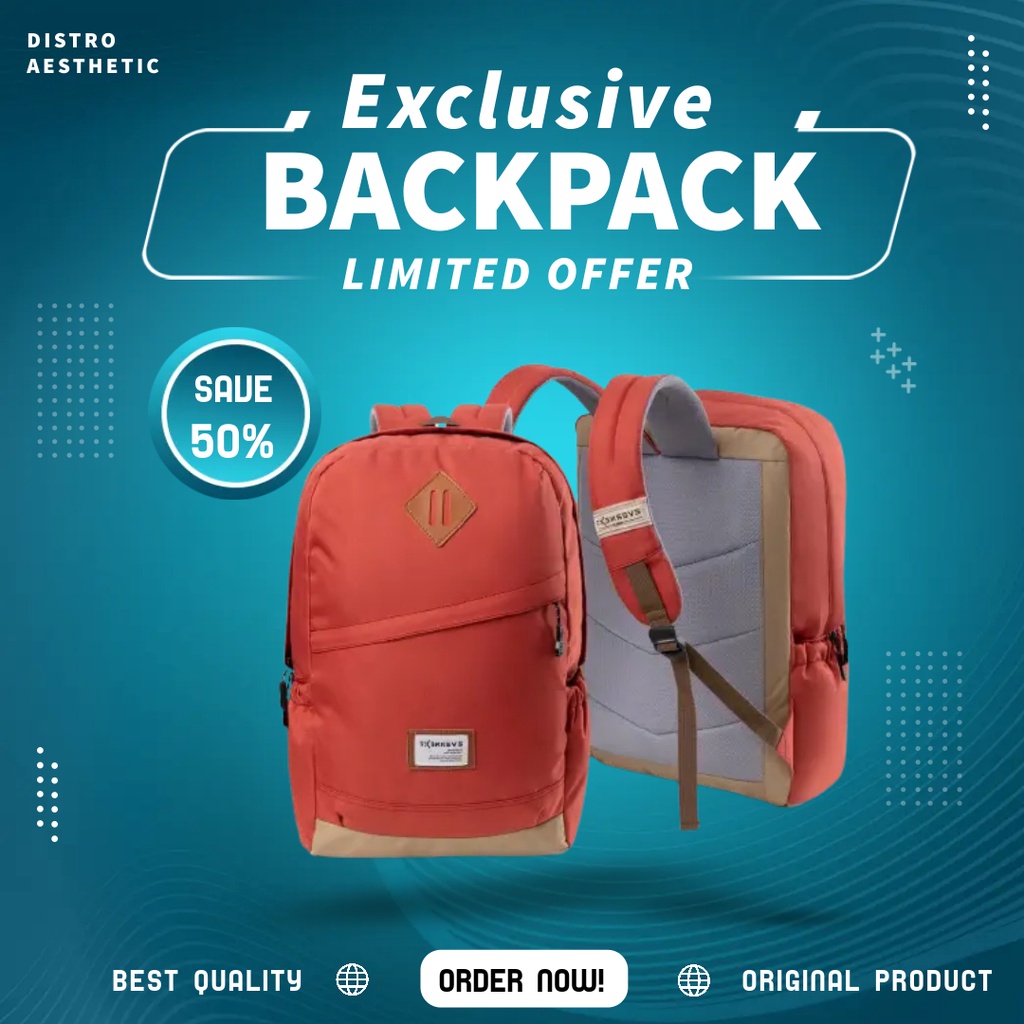 TAS BACKPACK BAGPACK SEKOLAH SEKOLA AESTHETIC ESTETIK SMA SMK SMP KULIAH BACKPAKER PRIA WANITA DISTR