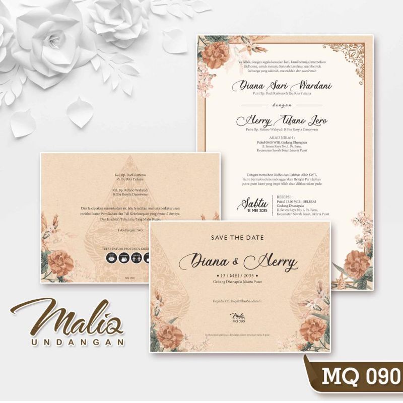 cetak undangan blangko Maliq 090/ mokeup blangko maliq/katalog undangan blangko