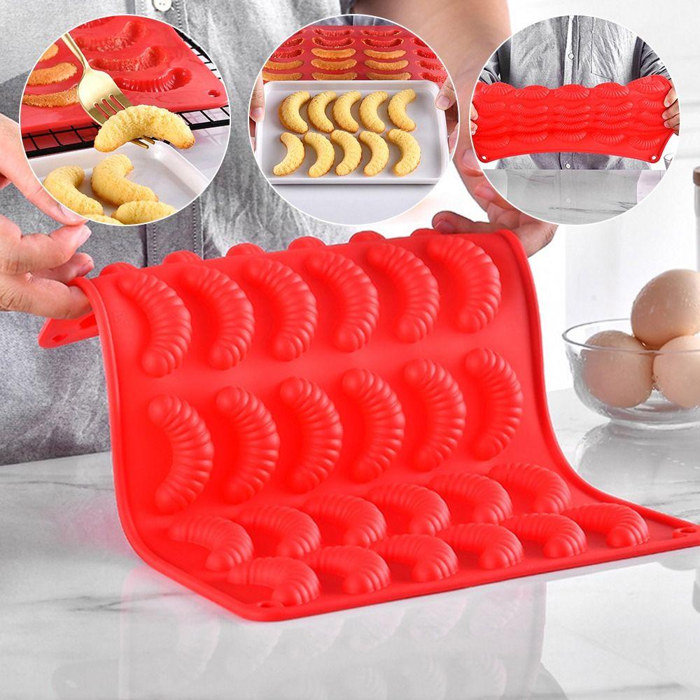 Top 30rongga 3D Croissant DIY Craft Alat Dekorasi Kue Jelly Dome Mousse Cetakan