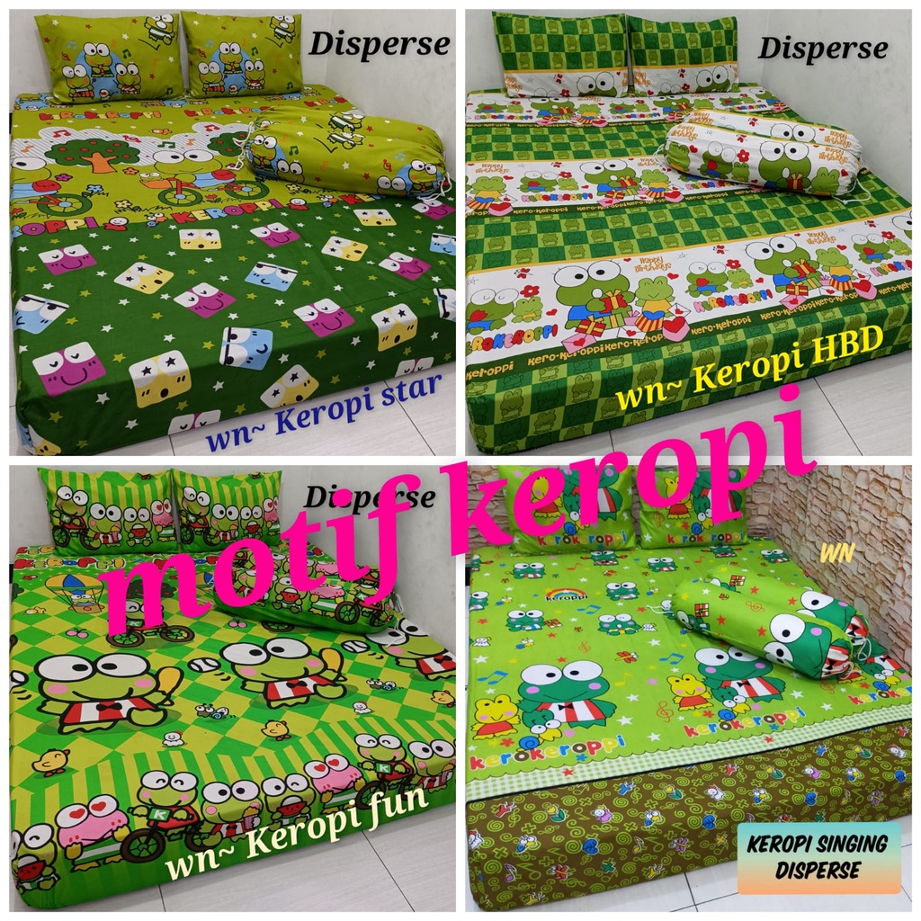 Waty grosir 4 motif keropi motif baru sprei anak sprei best seller sarban sargul serasi wn