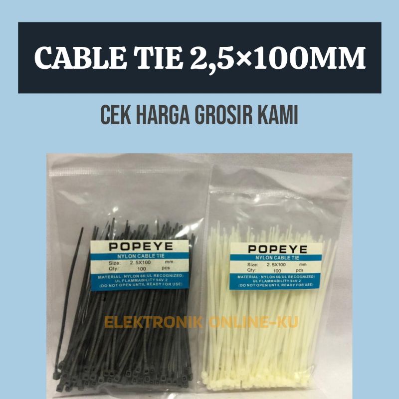 CABLE TIE 2,5×100MM HITAM PUTIH (600PCS)