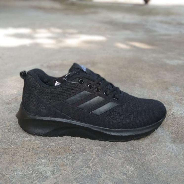 Hot Sale Sepatu Sekolah Adidas Hitam Putih - Hitam Polos Pria/Wanita Sepatu Kerja