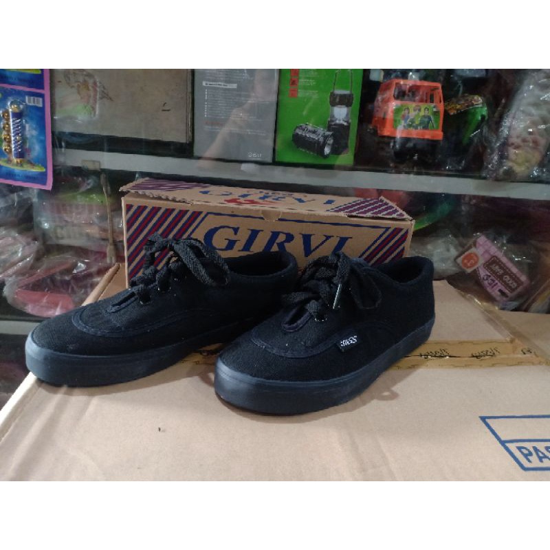 Sepatu Sekolah Girvi Jazz 7328 All Black Size 35 - 42