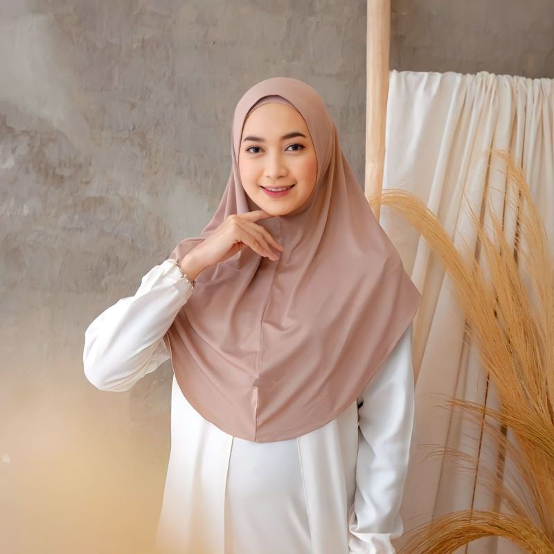 Jilbab Instan Bergo Malay / Khimar Daisy / Bergo Hamdiah Non Pet Premium ukuran M