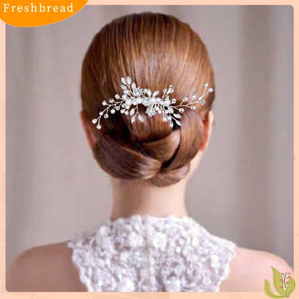 (Fresh) Sirkam Hiasan Rambut Bridal Aksen Mutiara / Berlian Imitasi Untuk Wanita