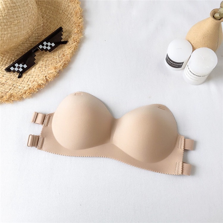 BH Bra Invisible Strapless Tanpa Tali Sexy One-Piece Sexy Korea Wanita Push Up Model Backless Polos Gaya Pakaian Dalam