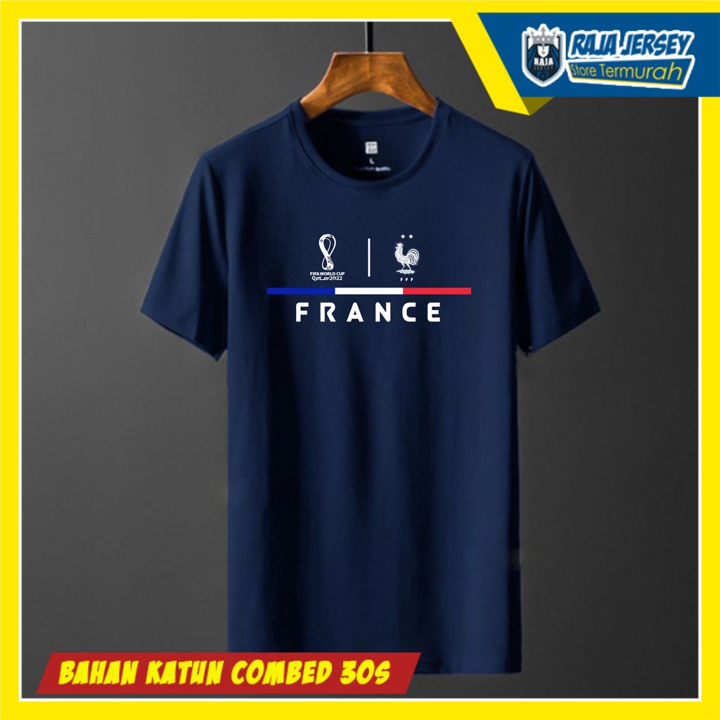 Jual T SHIRT KAOS BOLA FRANCE PRANCIS PIALA DUNIA FIFA WORLD QATAR 2022