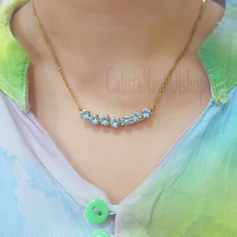 KALUNG DEWASA TITANIUM FASHIONABLE DIAMOND PERHIASAN EMAS KOREA ANTI KARAT DAN ANTI LUNTUR