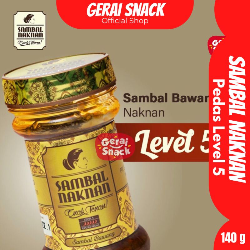 Sambal Bawang Naknan Extra Pedas Level 5 Enak Tenan Best Seller (140gr)