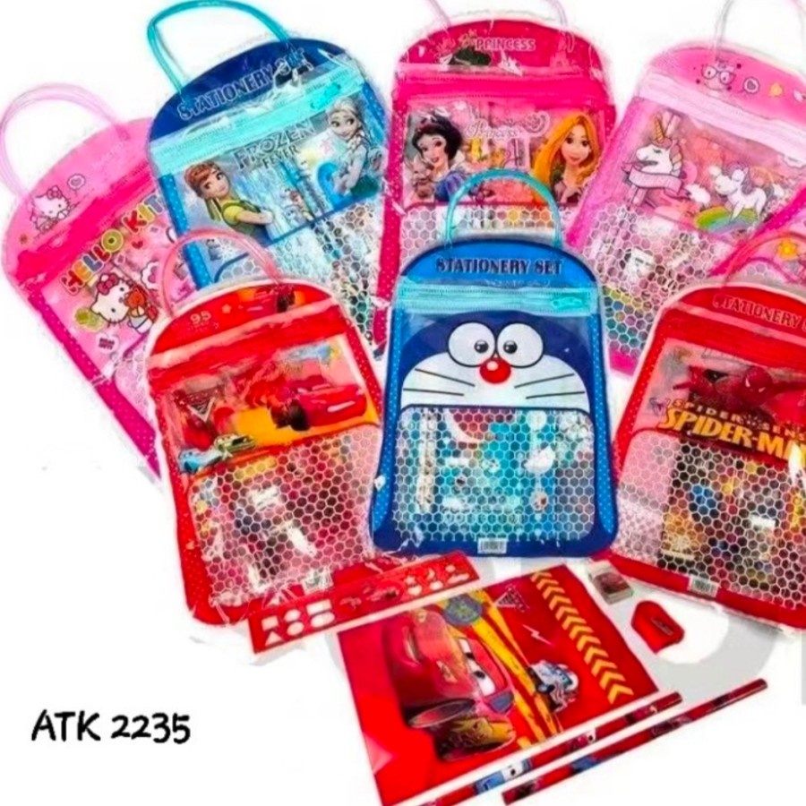 PAKET ALAT TULIS ANAK SEKOLAH 2235 KARAKTER KARTUN LUCU