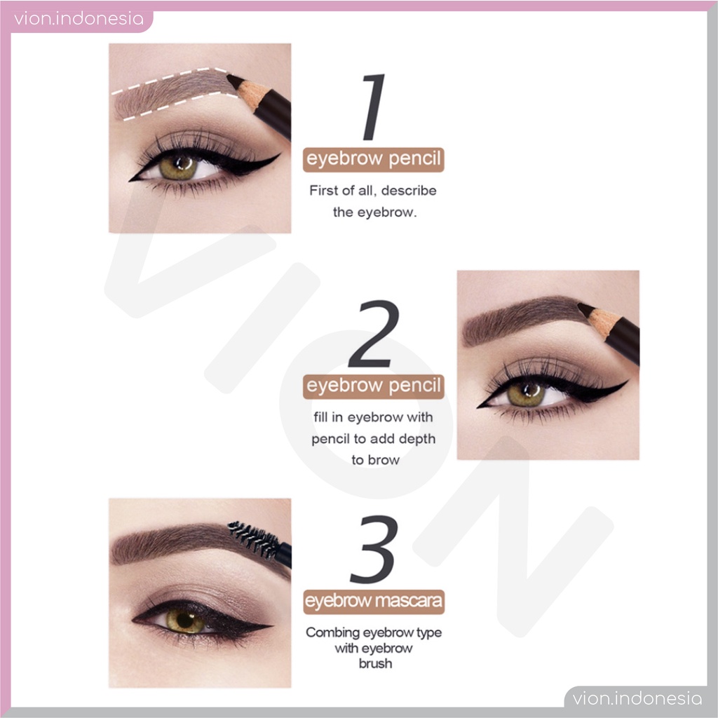 TEAYASON Eyebrow Pencil 2 IN 1 Pensil Alis dengan Spoolie dan Serutan / Celak / Eyebrow Pencil TE012