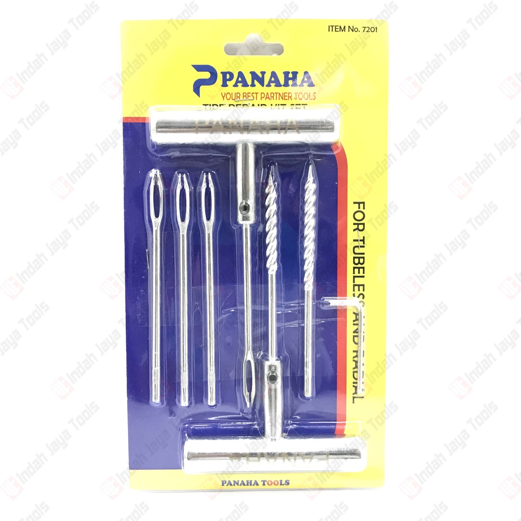 PANAHA 7201 Alat Tambal Ban Set Tubles BESI Tire Repair Metal Tubeless