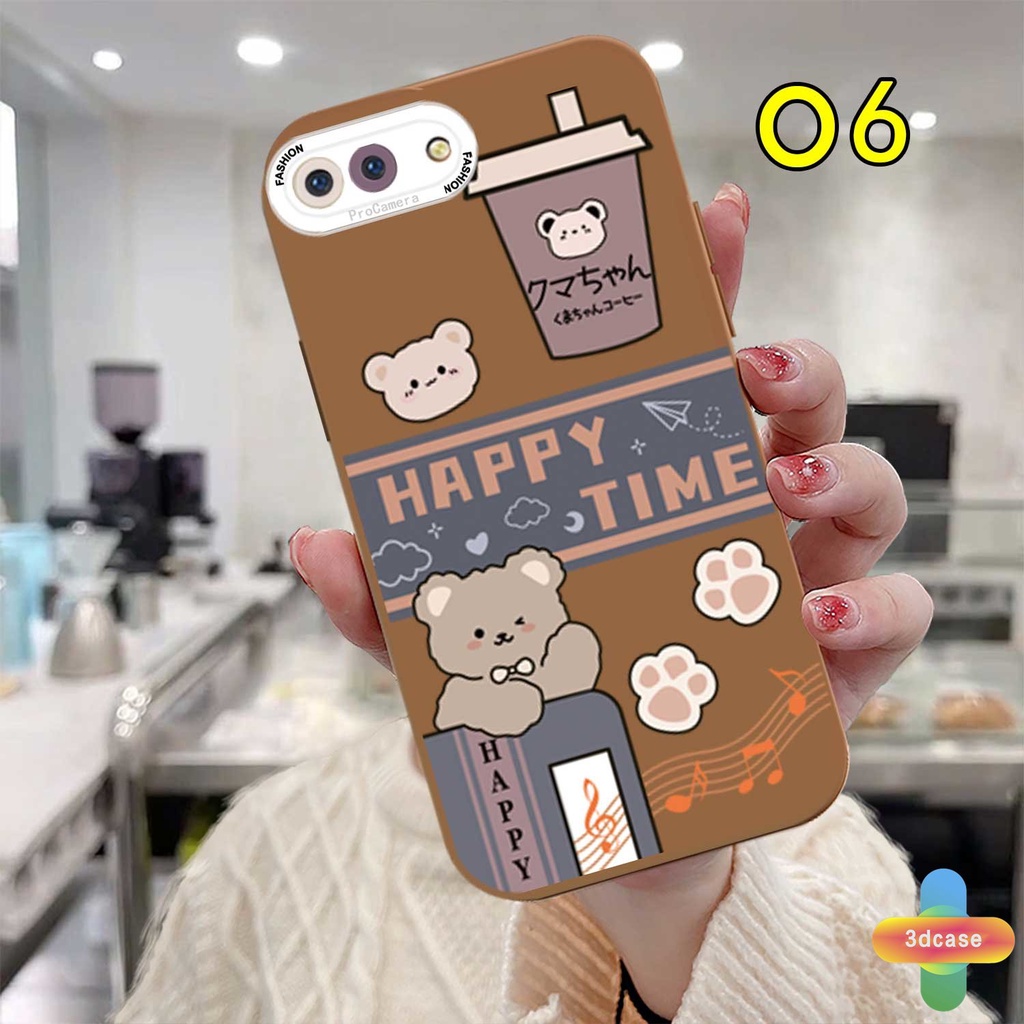 Casing OPPO A15 A54 A5S A3S A16 A95 A7 A5 A9 A31 A53 2020 A12 A1K A16K A54S Reno 4 5F 4F A74 A15S A52 A11K A92 A35 A11 A93 A32 A72 A94 A53S F17 PRO A16S A12S Motif Beruang Penutup Teh