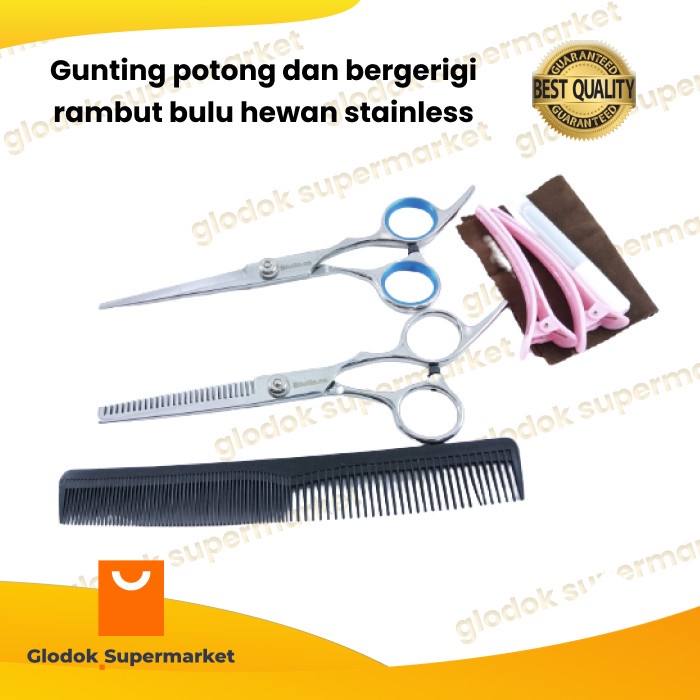 

Hemat Gunting Potong Dan Bergerigi Rambut Bulu Hewan Stainless Sale!!!