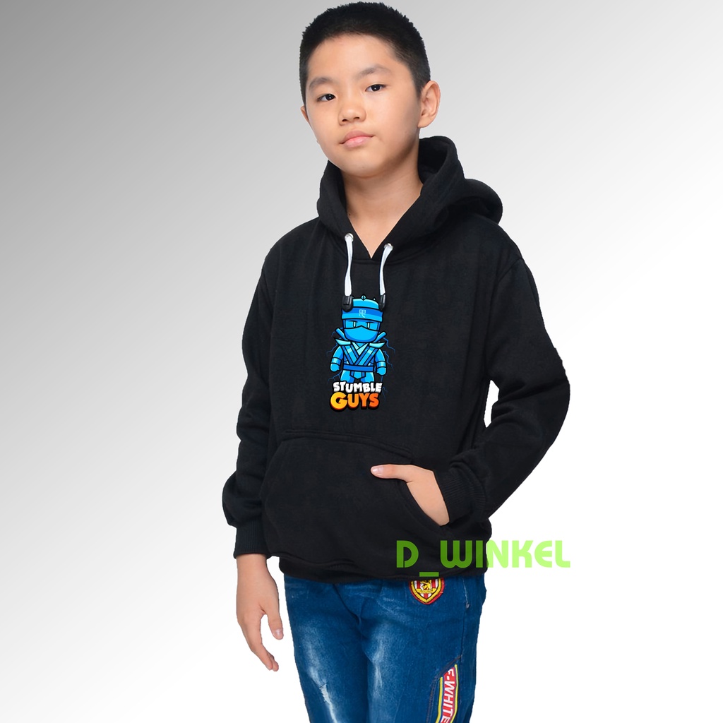 𝐃-𝐖𝐈𝐍𝐊𝐄𝐋 Sweater Hoodie Anak Laki Laki Perempuan Terbaru/Switer STUMBLE GUYS Skin Ninja Biru Anak Laki Laki Perempuan Umur 1 Tahun - 13 Tahun