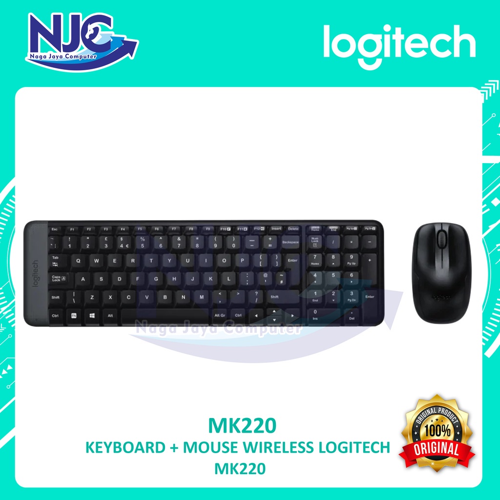 KEYBOARD MOUSE WIRELESS LOGITECH MK220 MK 220 MK-220