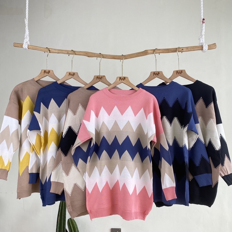 Alea Knit Sweater / Baju Atasan Sweater Rajut Wanita Import