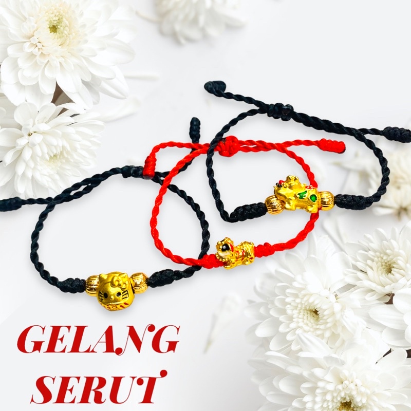 gelang serut//gelang lapis emas//gelang tali//gelang rajut//perhiasan