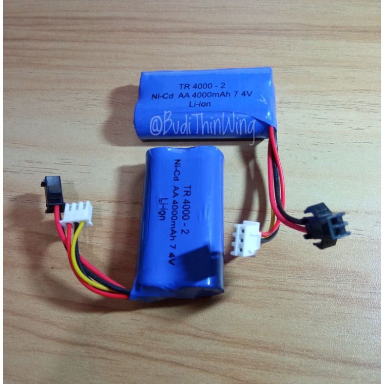 Baterai Mobil RC WPL MN D90 D91 D99S Li-Ion 4000 mAh 7,4 V toko BudiThinWing