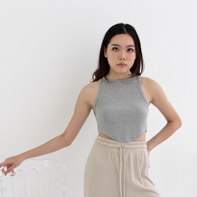 IRIS TOP | Ribbed Knit Racer Tank Tanktop Crop Summer Stretch Rib Top SOMA
