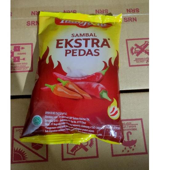 

KODEa1A9m--Indofood Sambal Extra Pedas Pillow 1Kg