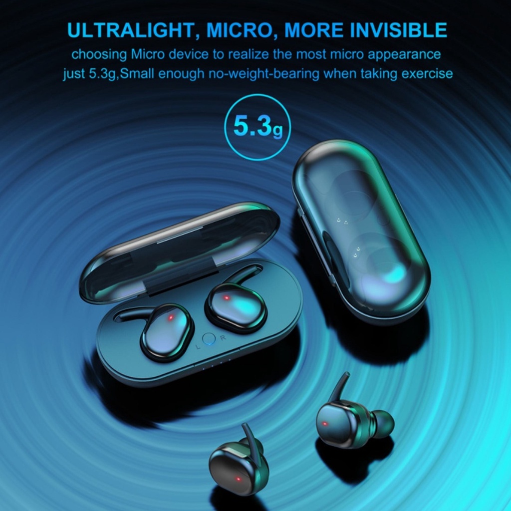 headset Y30 TWS Bluetooth Headset Bluetooth TWS Dengan Mikrofon 5.0 Earphone Bluetooth TWS HiFi Stereo Waterproof Earbuds Wireless