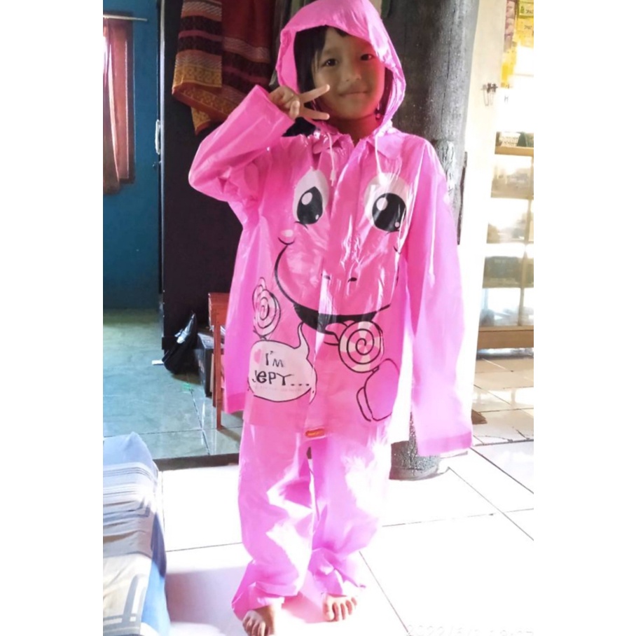 Jas Hujan Anak 4-7 Tahun Setelan Jaket Celana Laki laki &amp; Perempuan