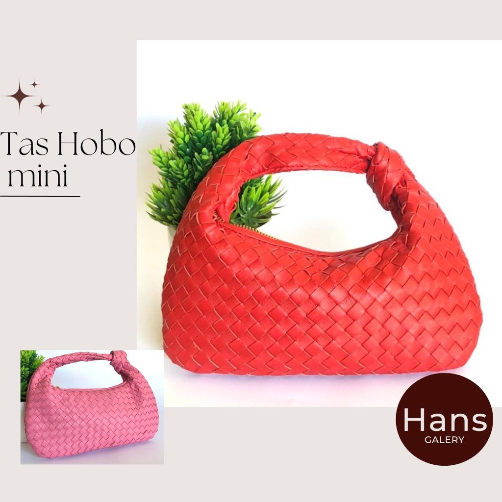 Tas Kulit Bottega anyam mini