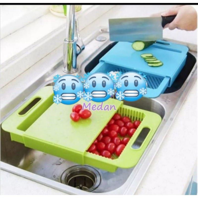 Bundara.id Pr-625 Talenan multifungsi talenan keranjang westafel chopping board 2in1 import