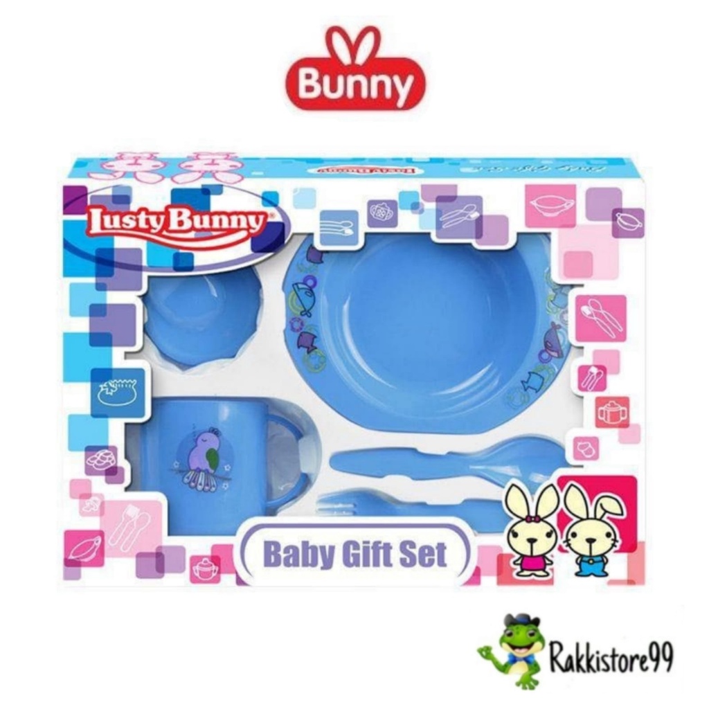 ❣️Rakkistore99❣️ Lusty Bunny LB 1412 Baby Feeding Gift Set Alat Makan Bayi isi 5