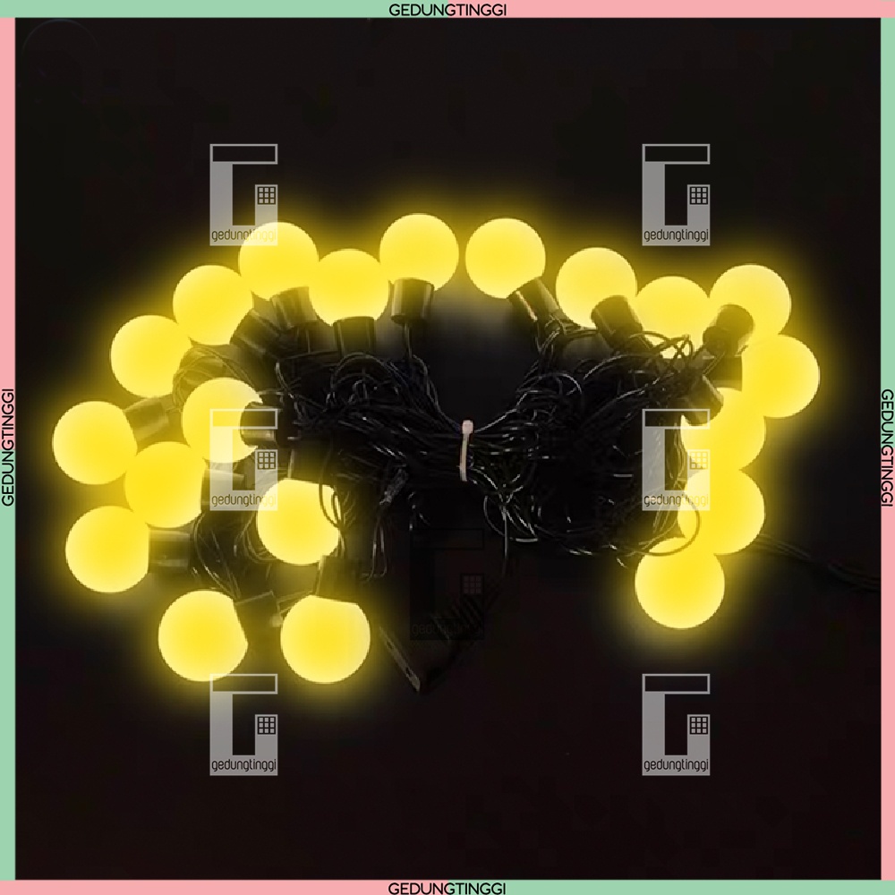 Lampu Bohlam Led Hias Warna Warni Rgb Warm White Kuning Tirai Gantung Dekorasi Hiasan Pohon Natal Decor Pagar Pilar Taman Pelaminan Wedding Dinding Plafon Cafe Ruang Kamar Tamu Makan Kamar Selang Kawat Baterai Solar Cell Estetik 5 Meter Outdoor Waterproof