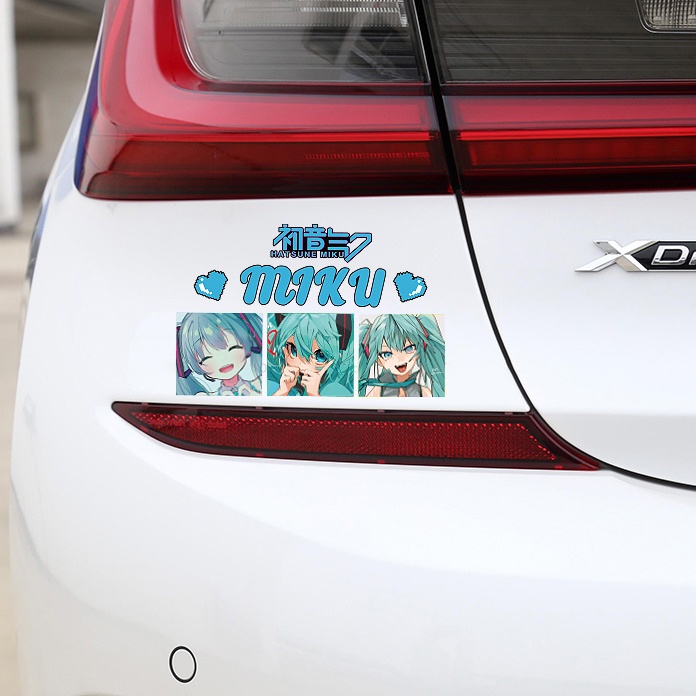 Hatsune Miku Dua Dimensi Stiker Kartun Kaca Depan Stiker Pintu Mobil Stiker Miku Untuk Honda